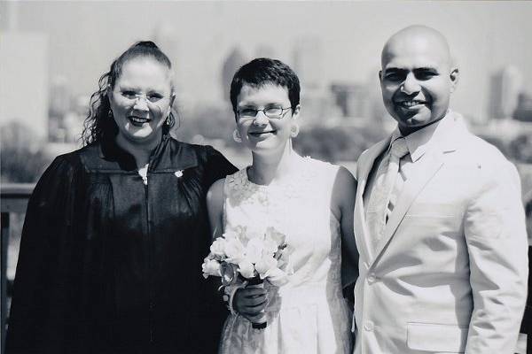 Photo with the officiant