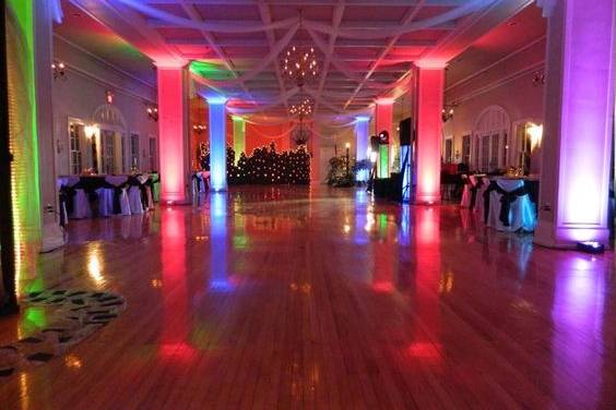 Dance floor with uplighting