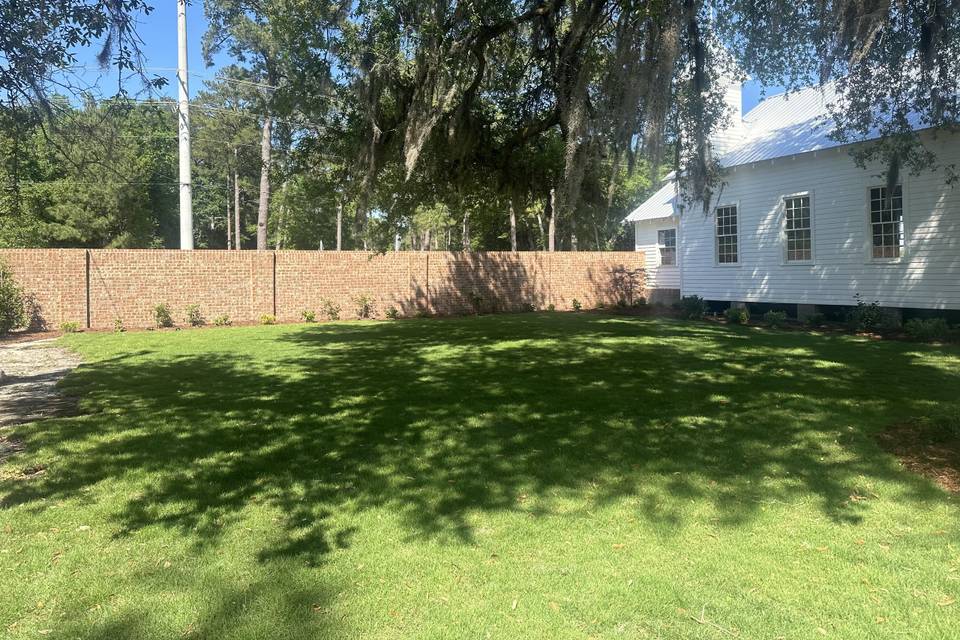 Wedding Lawn on side of chapel