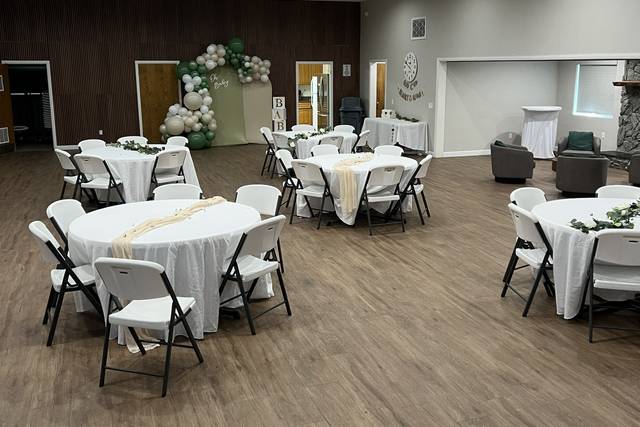Tables set up for an event