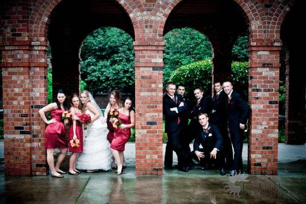 Groom waiting at Annie Wright School in Tacoma, WA.