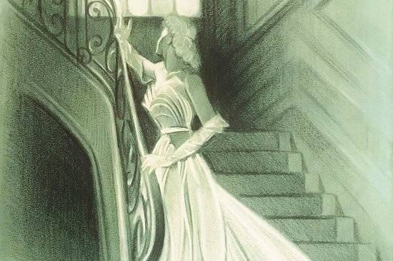 Bride on staircase