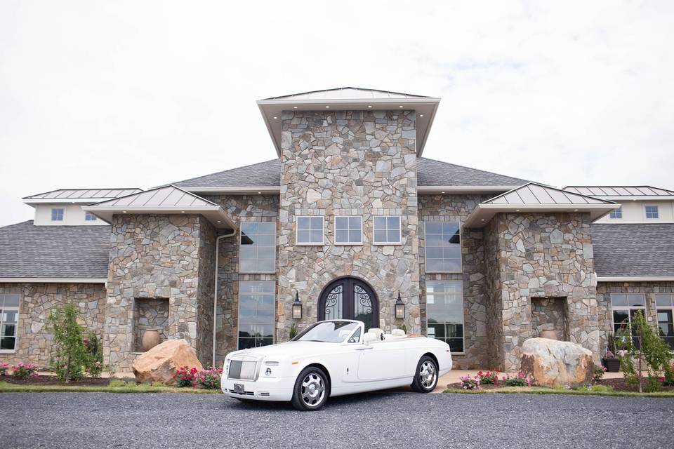 The couple's wedding car