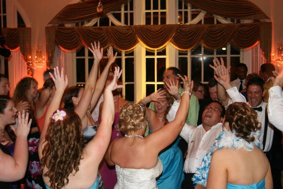 Guests putting their hands up
