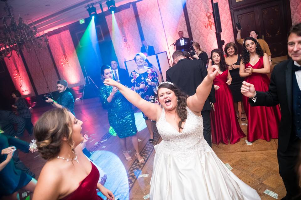 Bride dancing