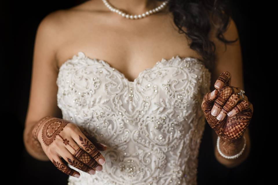 Henna on Indian Bride