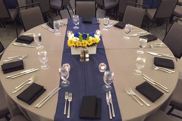 Table setup with centerpiece
