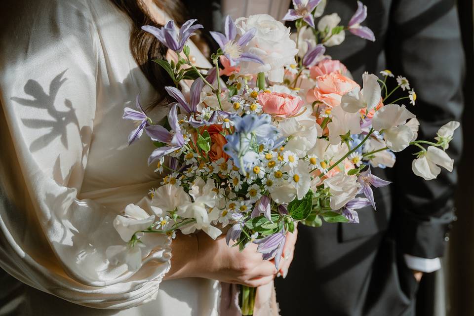 Pastel wedding bouquet