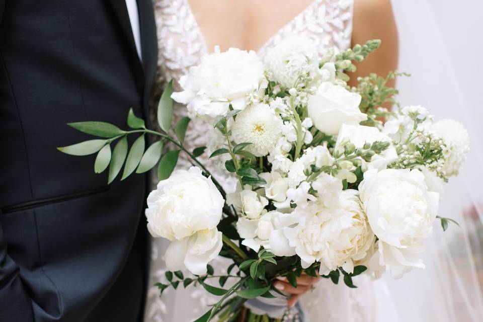 White peony bouquet