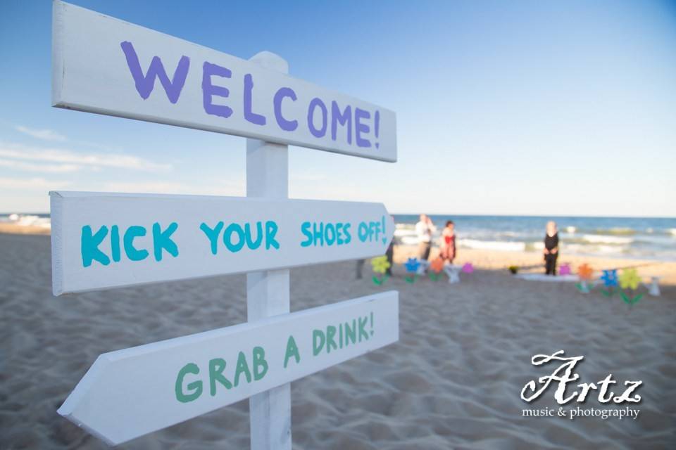 Beach sign boards