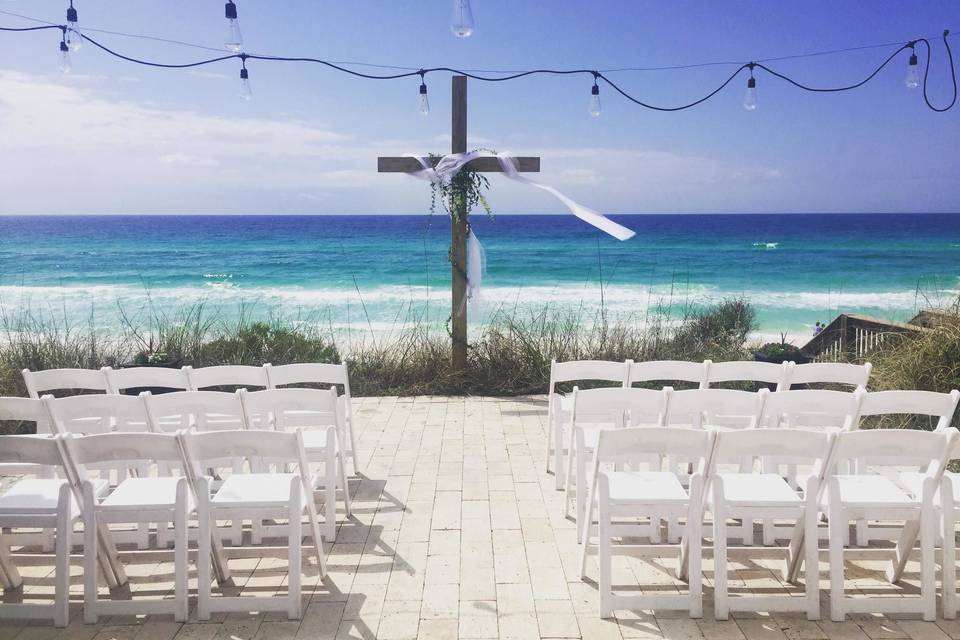 Beach wedding setup