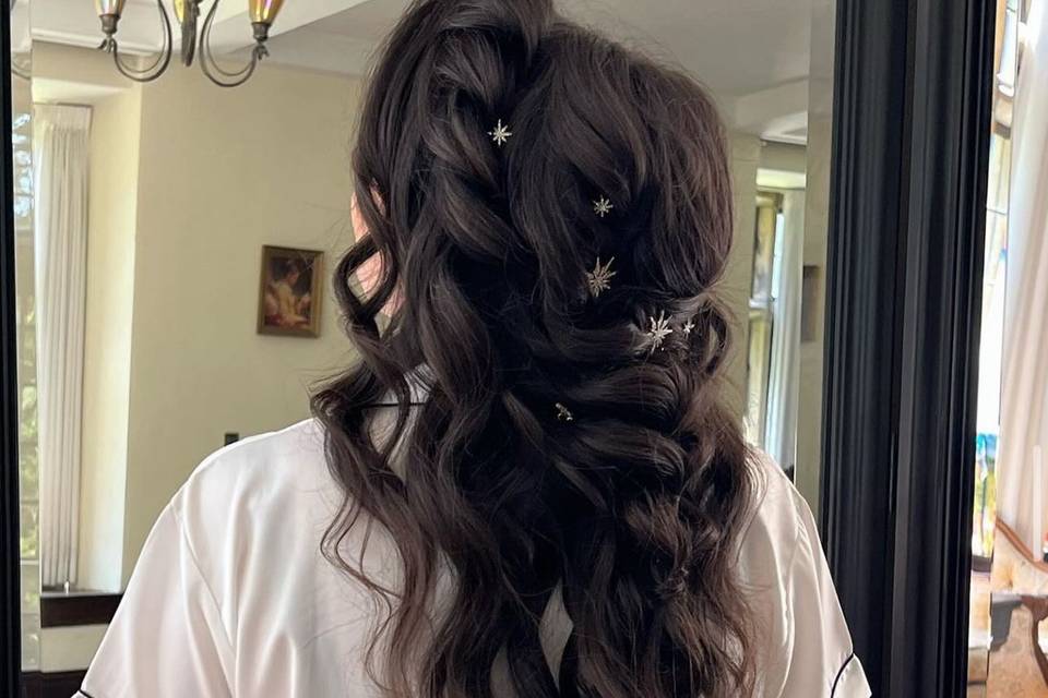 Celestial half-up with braid