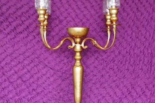 Mismatched Medium Brass Candlesticks - Violet Vintage Rental