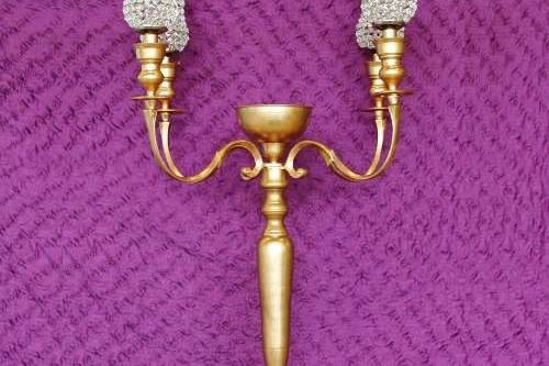 Lara Brass Candlesticks, Set of Two — Los Angeles Event Rentals