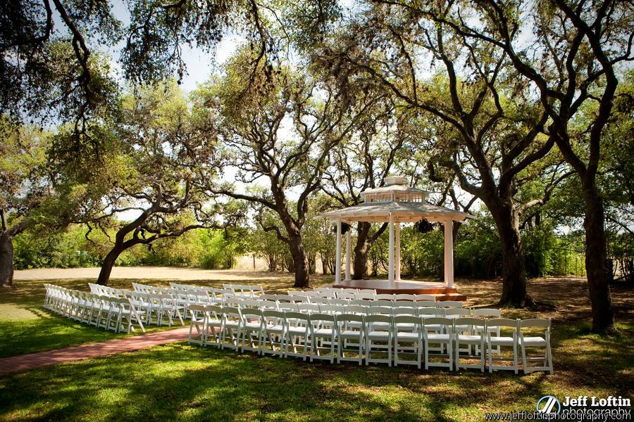 Gazebo wedding ceremony setup