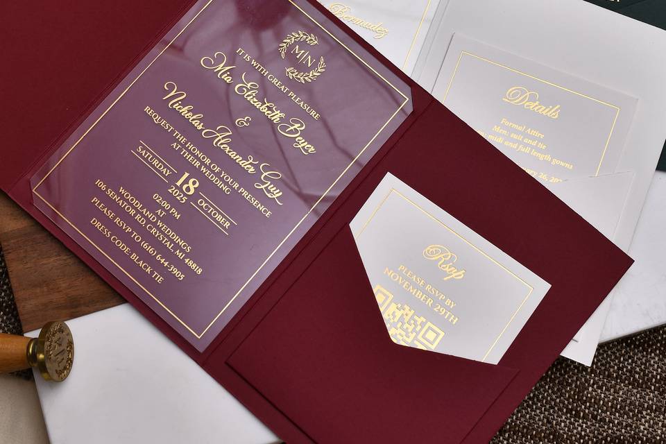 3 Fold Invitations with RSVP