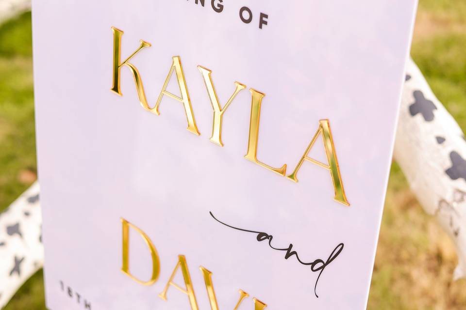 White Acrylic Wedding Welcome