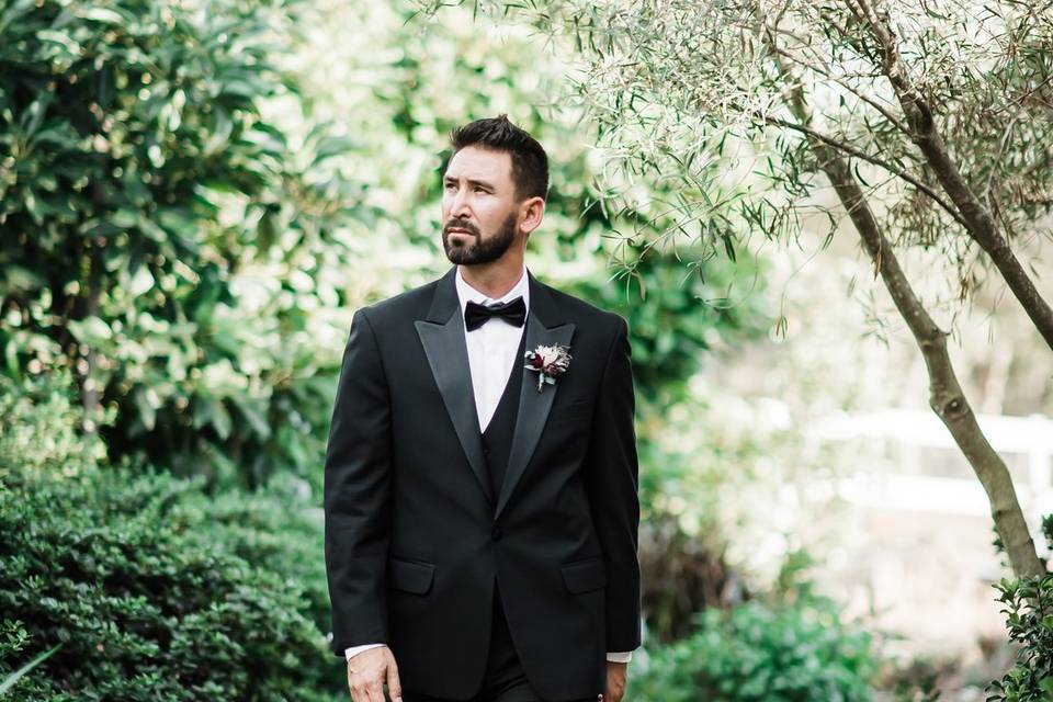 Groom photo at venue.