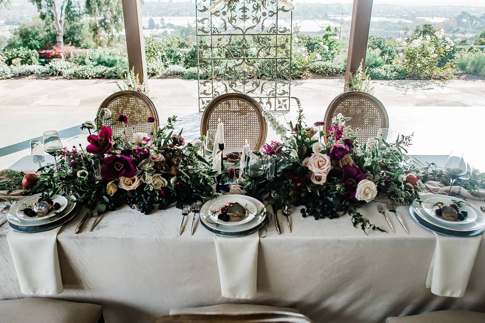 Sample dinner setup.