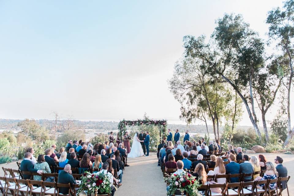 Outdoor ceremony area/ocean.