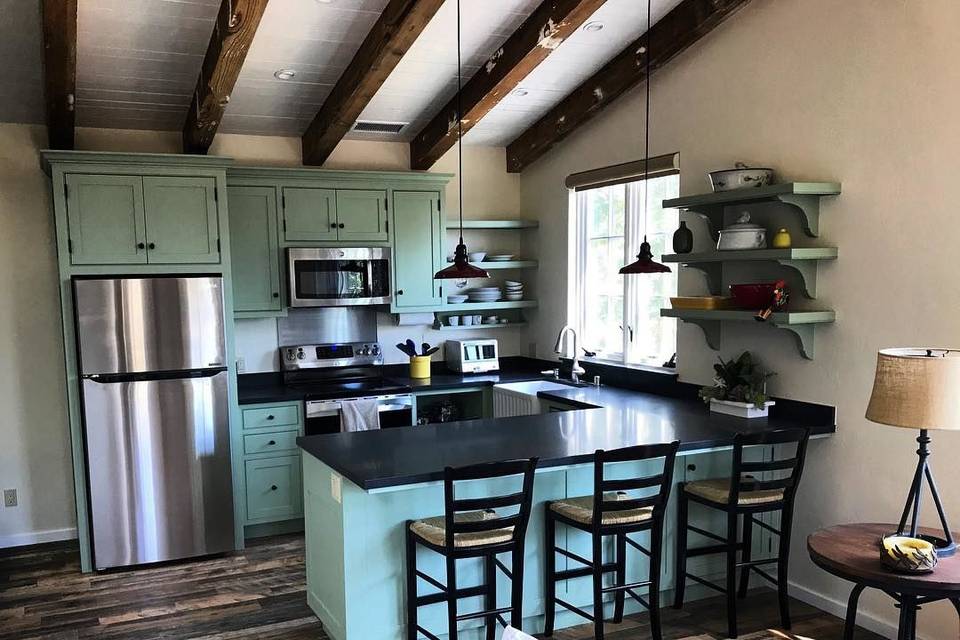 Cottage kitchen area.