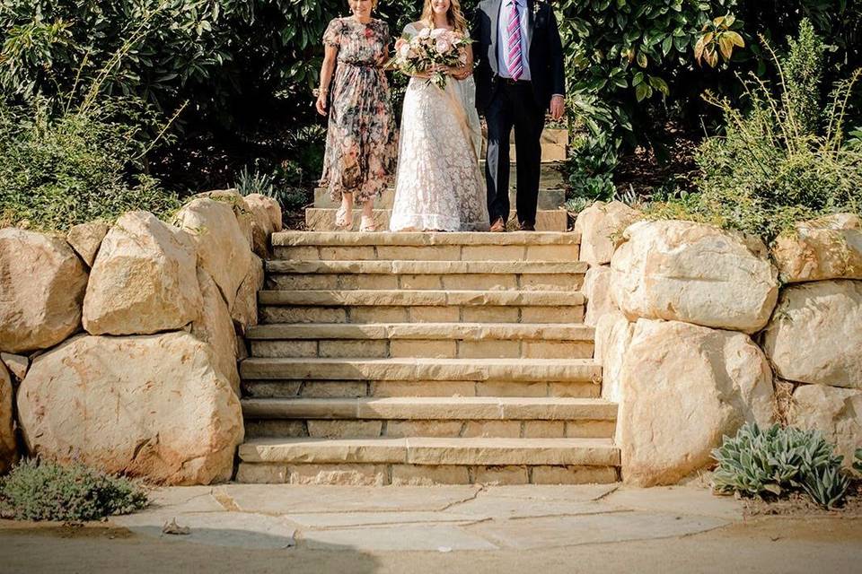 Entry stairs from orchard.