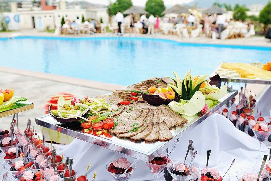 Appetizers by the pool