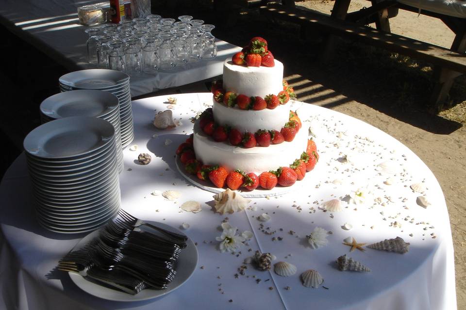 3 layered wedding cake