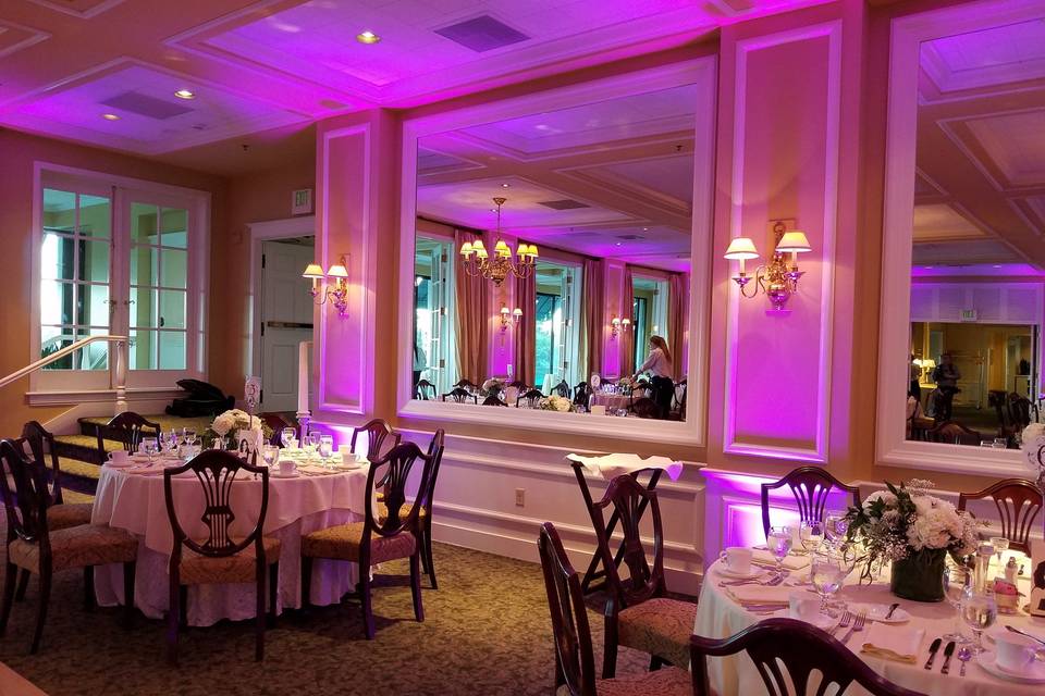 Pink reception lighting