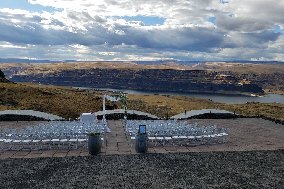 Wedding space with a view