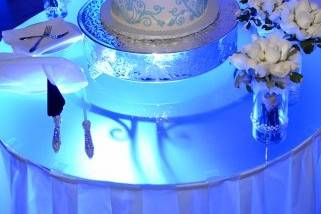 Cake Table with uplighting