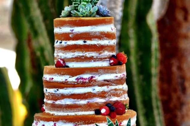 Naked Berry Wedding Cake