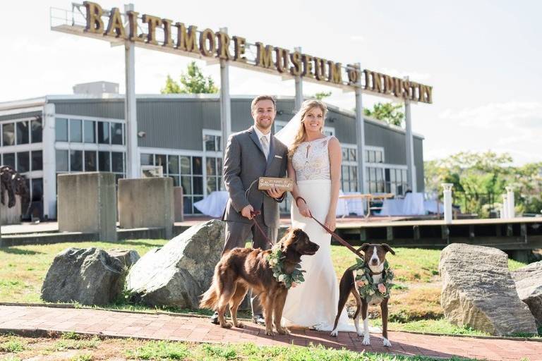 Bespoke Orioles Jerseys at Wedding at Baltimore Museum of Industry