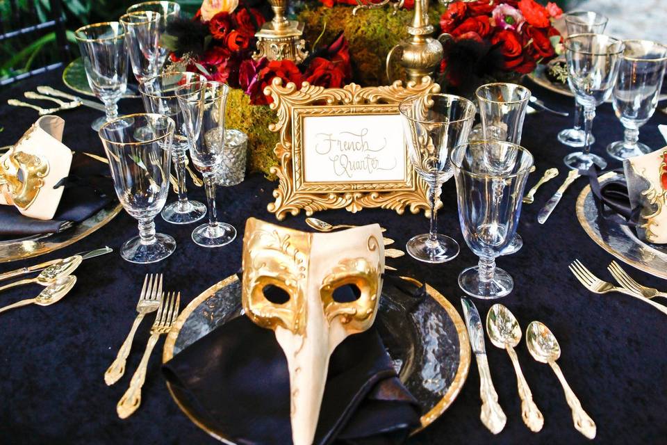 Table setting and mask