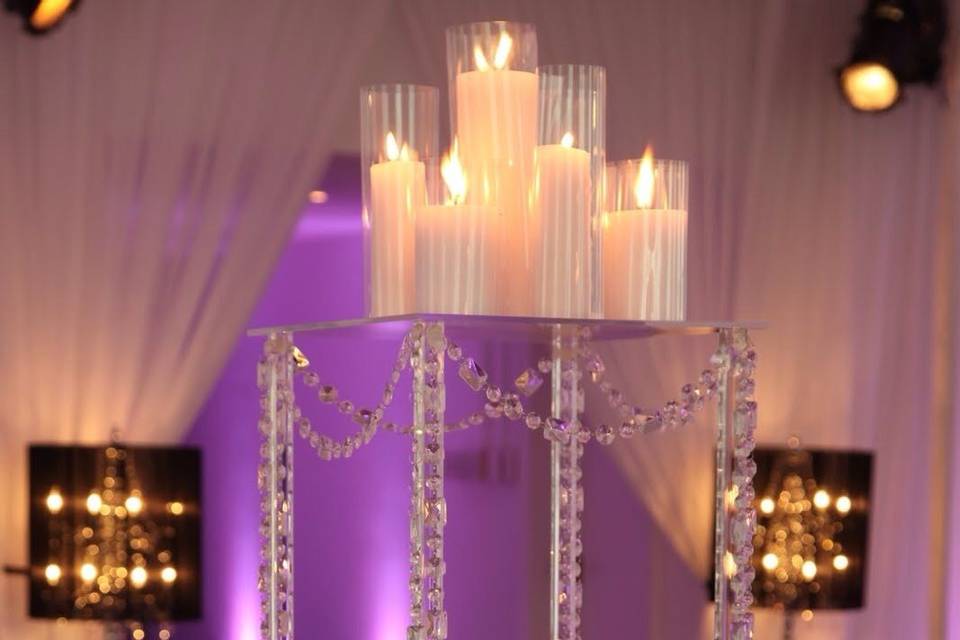 Table setup with centerpiece