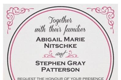 Pink and Gray Wedding Invitation