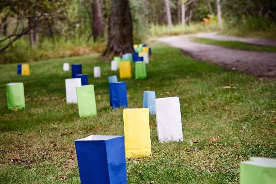 Lanterns leading to the wedding