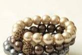 Soiree Pearl Pave Bracelets - Ivory, Grey, Champagne & Brown.  Also comes in Black.
