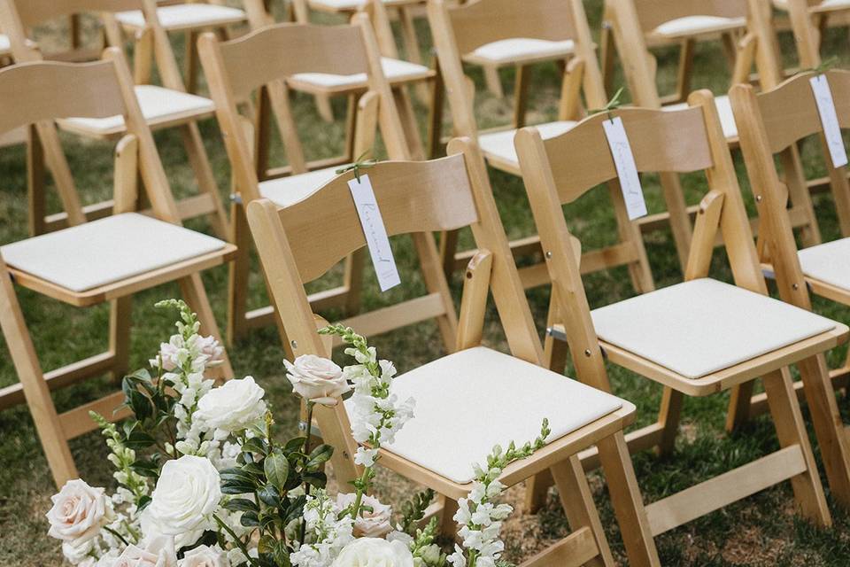 Avanti owns ceremony chairs