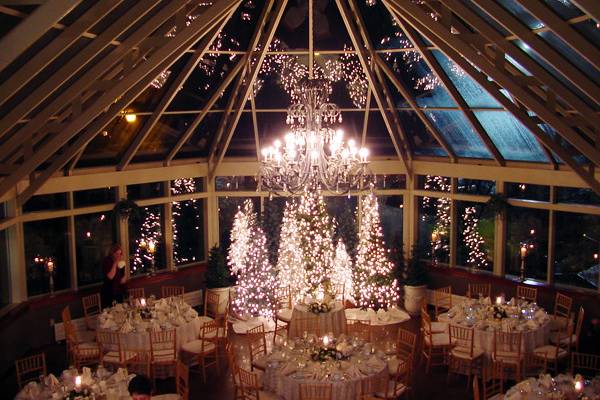 Winter Wedding ReceptionGlass Atrium at Springwood Manor