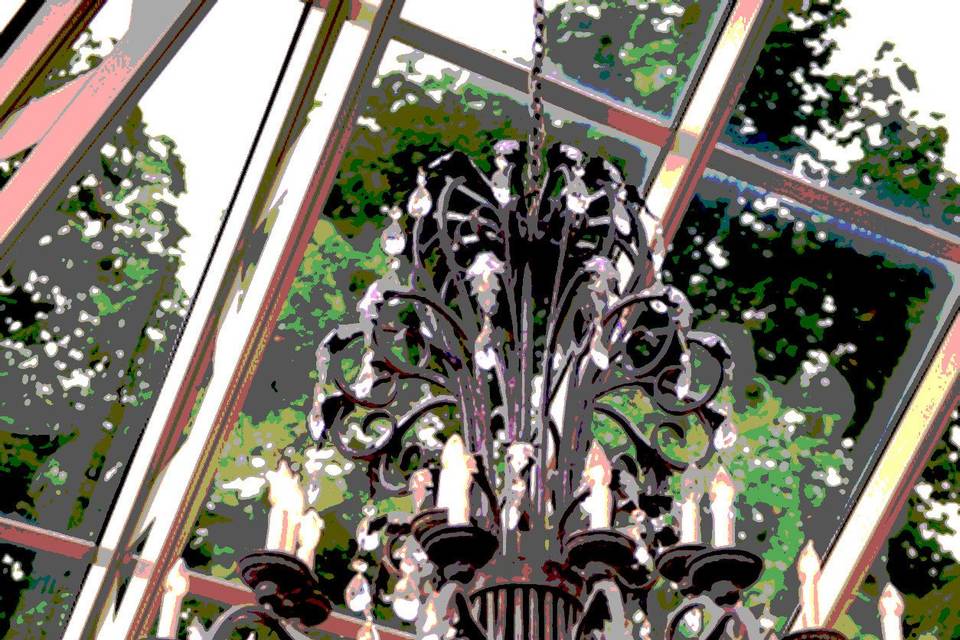 Chandelier in Glass AtriumSpringwood Manor