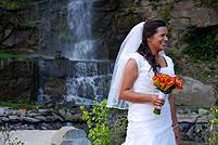 Happy Bride at The Villa Waterfall at Springwood