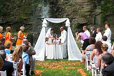 Wedding Ceremony at The Villa Waterfall at Springwood