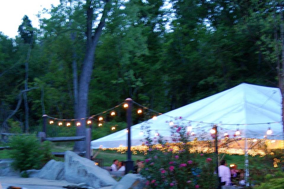 Dusk at the Upper WaterfallThe Villa at Springwood with Tented Patio