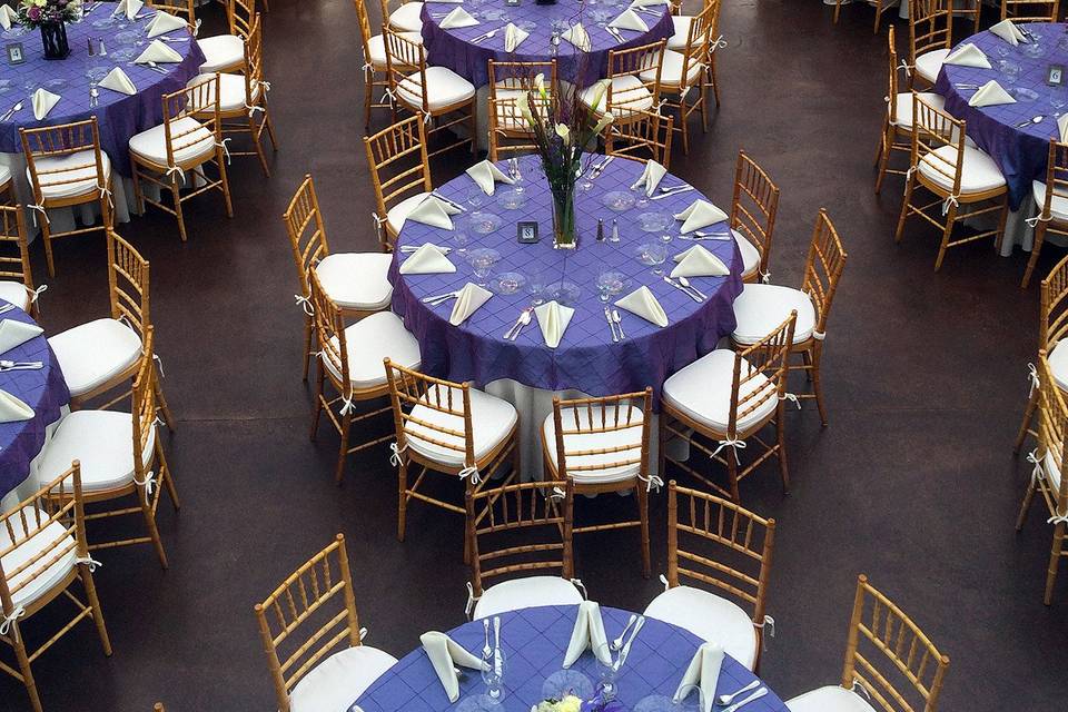 Wedding Reception Dinner in Glass AtriumSpringwood Manor