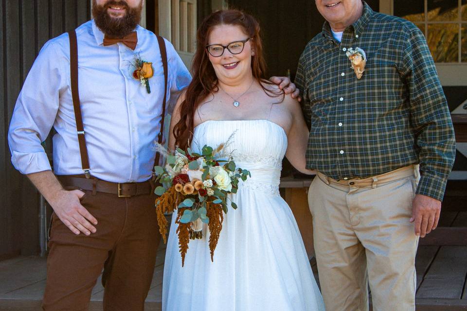 Bride, Groom, and Father