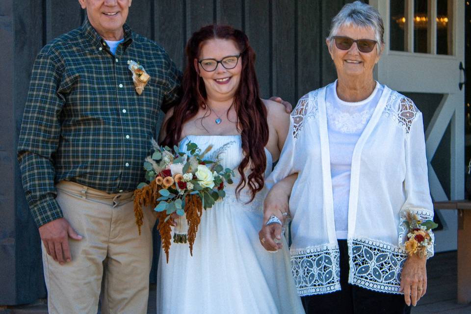 Bride and parents