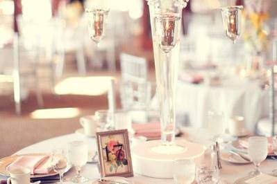Bright pink table setting