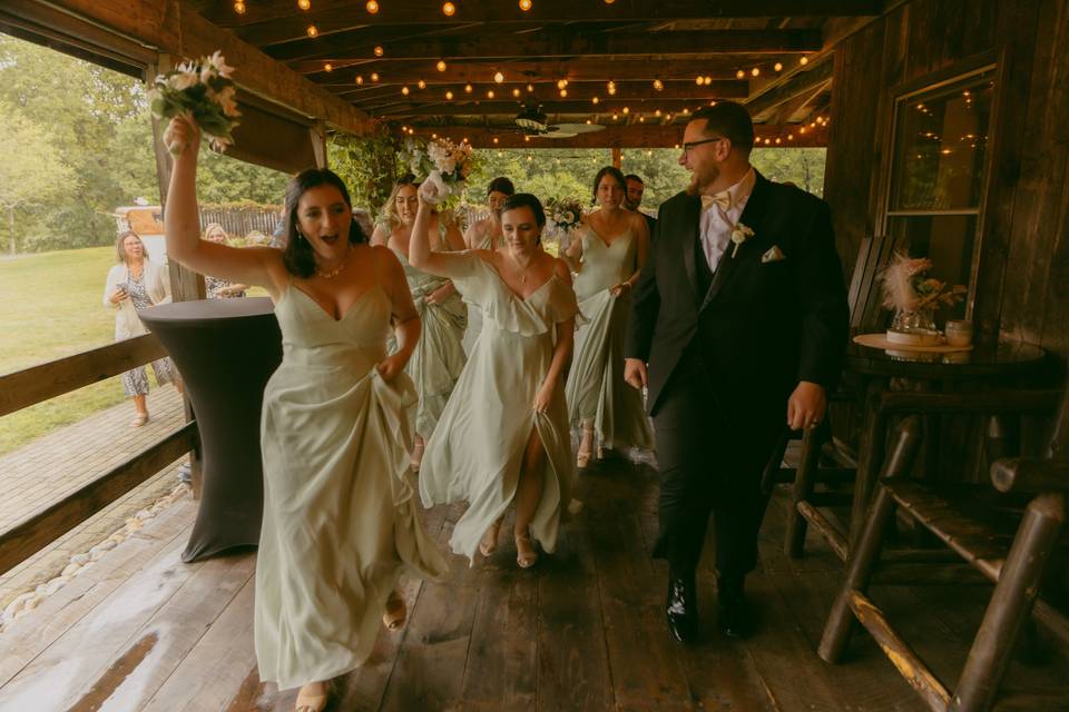 Wedding Party on Porch