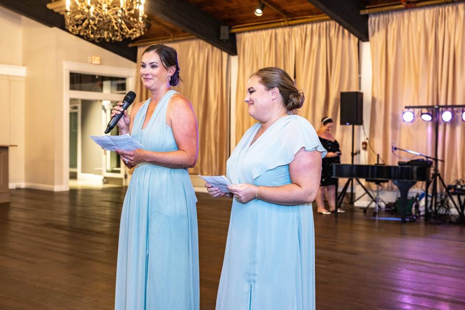 Speeches by bridesmaids